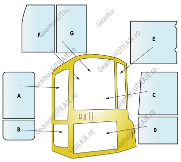 Geam utilaj Case / Parbriz utilaj Case CX20BZTS-22-27-31-36-40-50 BZTS