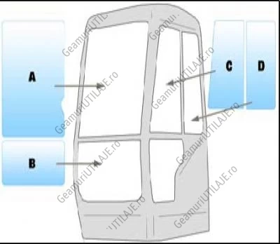 Geam utilaj Hyundai/ Parbriz Hundai ROBEX 130 - 450-3 S TYPE CAB