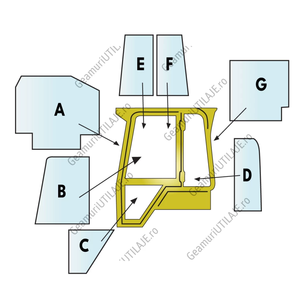 Equipment JCB window / windscreen equipment JCB 1CX