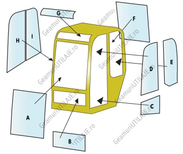 Geam utilaj / Parbriz utilaj  Kobelco  MINI EX SK015 MARK III