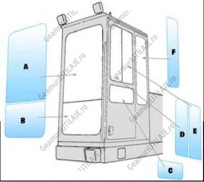 Glass equipment / Windshield equipment Komatsu PC 2-3