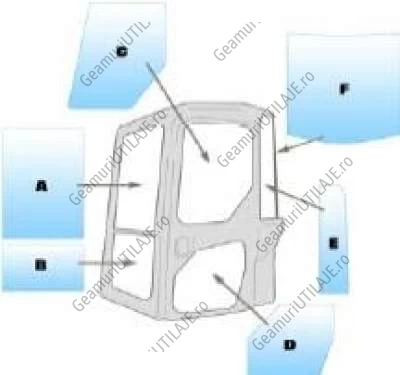 Equipment window / windscreen equipment Komatsu PC14R-2 - PC15R -2