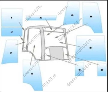 Fotografia 2 - Machine glass / windshield Komatsu equipment WB91R2 - WB93R2 - WB97R2