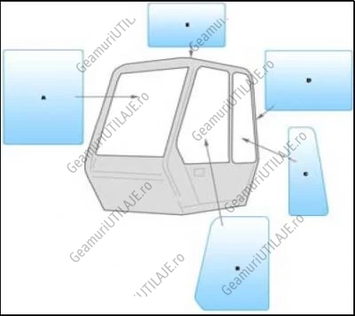 Geam utilaj/ Parbriz utilaj Merlo EVS PANORAMIC TELELHANDLER