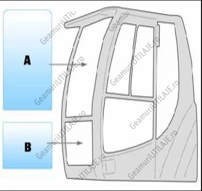 Machine glass / windshield Equipment New Holland MH5.6 - 6.6 - 8.6 + MH CITY WHEELED EXCAVATOR - TIER 3 (07-07 )