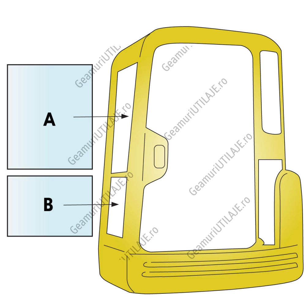 Machine glass / windshield Equipment Yanmar VIO 15 - 70 MINI EXCAVATOR